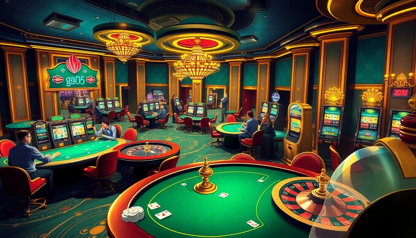Players enjoying a thrilling casino experience at gd365 with poker chips and roulette wheel excitement.